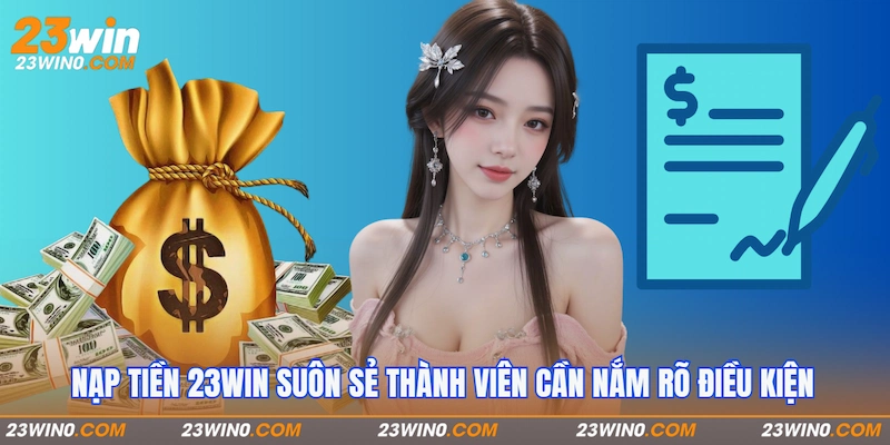 Nạp tiền 23Win suôn sẻ thành viên cần nắm rõ điều kiện
