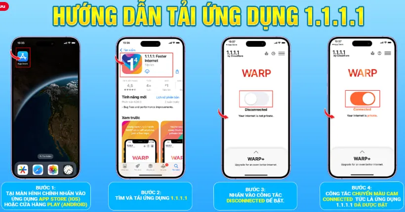 Cách tải 1.1.1.1